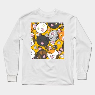 Cute Cat Pattern Design Long Sleeve T-Shirt